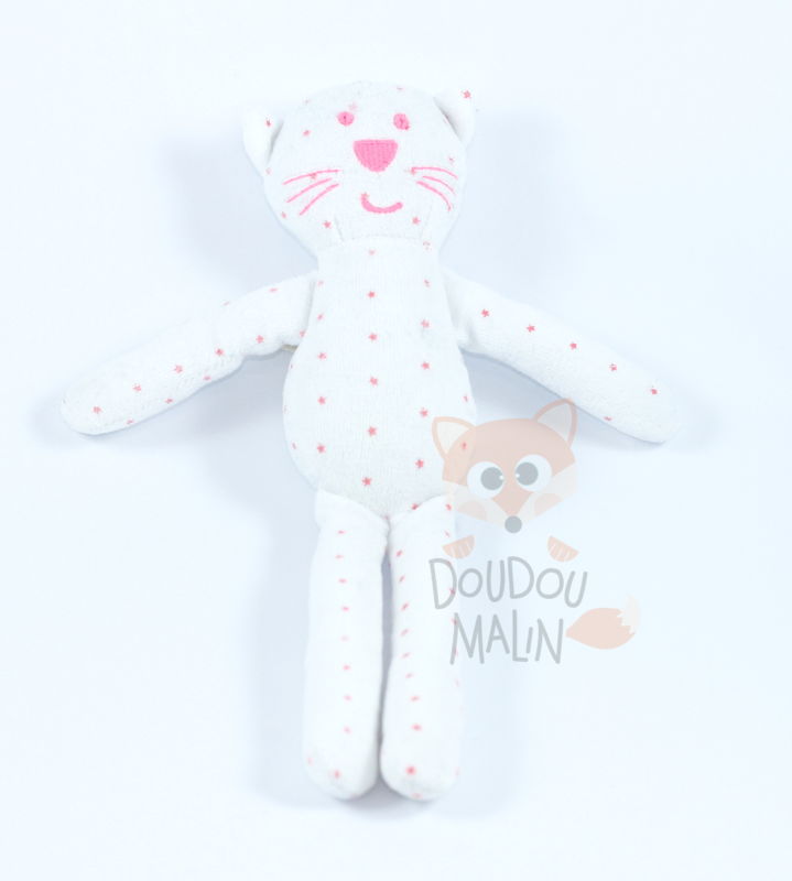  baby comforter white cat pink star 